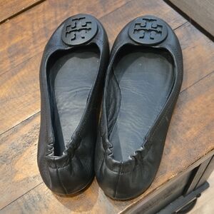 Tory Burch Black Leather Flats